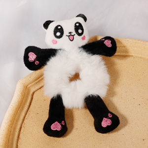 【Free Shipping】Ins Cute Little Rabbit Panda New Cartoon Hairy Hair Rope Back of Head Tie Scalp Tendon Hairy Ponytail