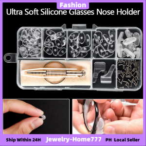 A Box of Eyeglasses Sunglasses Silicone Nose Pads Set Glasses Optical Repair Tool Kit Screw Nut Nose Pad Set