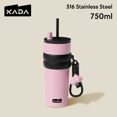 KADA Tumbler Hot and Cold Vacuum Insulated Aquaflask Stainless Steel Water Bottle Cherry Design 750ml Double Wall 316 SUS Sports Water Bottle