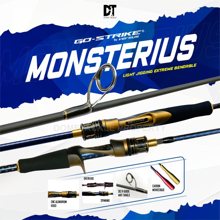 Joran VERSUS GO STRIKE MONSTERIUS Light Jigging 602 PE 1-3 2-4 Rod Joran Pancing Spinning Overhead Jigging Go Strike Ultra Power Solid Carbon
