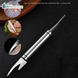 Chinatera Stainless Steel Shrimp Peeler Pick Prawn Shrimp Prawn Sheller Shrimp Line Cleaner Fish Scale Remover Device Prawn Peeler Kitchen Gadget