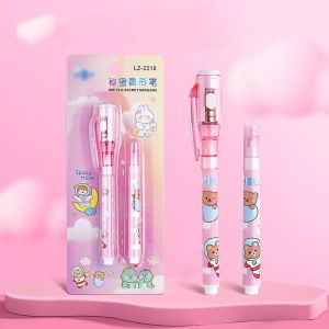 RGFV Mysteriously Disappearing Invisible Pen With Refills With Small Light Led UV Lamp Cute Invisible Marker Creative Double Head Secret Message Pen Diary Secrets