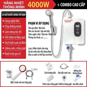Máy Nước Nóng Treo Tường NUANGELI (CÓ NÚT CHỈNH NHIỆT) Điều Chỉnh Nhiệt Theo Ý Dùng Cho Phòng Tắm Bàn Gội Đầu...