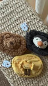 Genuine Jellycat Uk JE Bear Plush Handbag Makeup Bag Stationery Bag Storage Bag