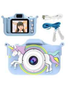 Kids Camera for Children with 8x Zoom 48MP Photo HD 1080P Video Recording 5 Games Music Player MP3 Function Front Back Camera Timer 2 Inch IPS Screen 32GB Memory Card Rechargeable Battery ABS Material