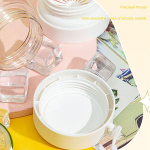 Homen 600ML New Fashion Water Bottle Large Capacity Anti Drip Water Kettle Tea Room Water Cup Reusable High Aesthetic Plastic Cups Time Marked Stickers