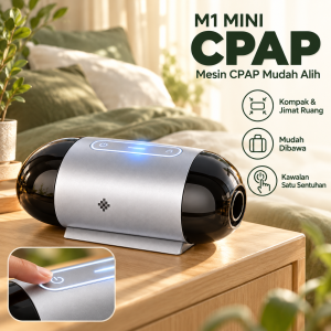 Cudlio M1 MINI CPAP Mesin Pernafasan Mudah Alih Ventilator AUTO CPAP Mini Travel Portable Sleep Device Compact Breathing Machine Ringan Mudah Dibawa Mesin Tidur Peranti Pernafasan Travel Equipment 睡眠呼吸机 便携呼吸机 DD
