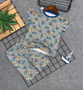(18-30kg) Bộ thun borip họa tiết bé trai tay ngắn quần đùi size đại thun mềm co giãn tốt 204