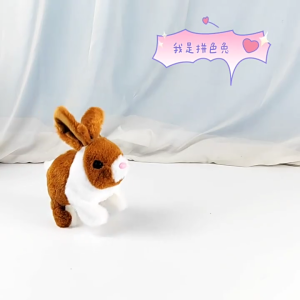 Moveable Rabbit Plush Toy Toddler Crawling Learning Toy Rabbit Realistic Animal Toy Electronic Pet Baby Learning Gift