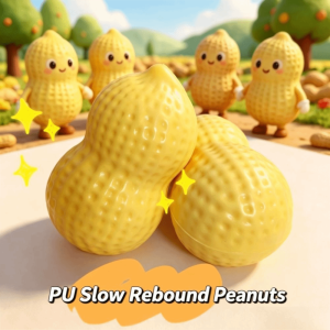 XIJIBAN PU Peanut Squeeze Toy Soft Squeezable Peanut Stress Toy Peanut Shape Sensory Fidget Toy Stress Relief