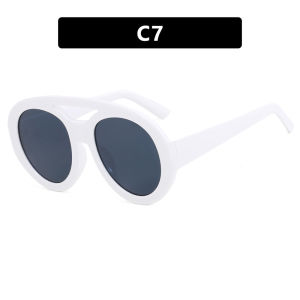 (GENTLE MOSCOT) Oversized Round Aviator Sunglasses Fashion Gradient Color Hiphop Shades for Women