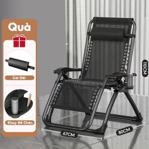 GHẾ QP Ghế Xếp Ghế Thư Giãn Gấp Gọn Giường Xếp Ghế Nằm Ghế Ngủ Trưa Chất Liệu Vải Teslins (Hàng Thép Dày Xuất Châu Âu)