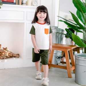 POCKET TEE SET ANAK / SETELAN ANAK KANTONG POLOS USIA 1-5 TAHUN