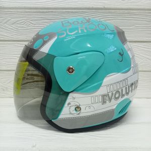 HELM EVOLUTION NOTES REVOLUTION TOSCA SERIES HALF FACE TERMURAH SNI
