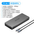 Vention 15 in 1 USB C HUB MST Vertical Docking Station Type C to HDMI 4K60Hz DP USB 3.2 3.0 A 10Gbps 3.5mm SD TF RJ45 Ethernet for Windows MacBook Laptop Thunderbolt 4 Type C Hub. 