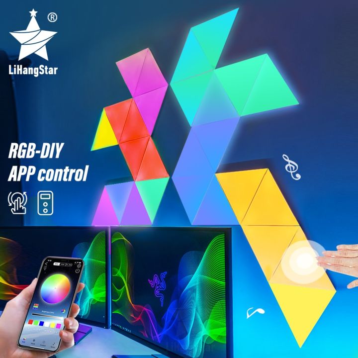 Bluetooth LED Triangle Wall Light RGB Touch Atmosphere Night Light APP