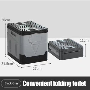 Portable Folding Toilet with Cover Car Seat Toilet for Camping Waterproof Outdoor Potty for Adults Toilet Reusable Toilet for Picnic Car Travel Survival Kits