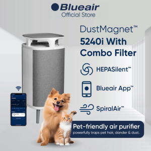Blueair DustMagnet 5240i Air Purifier – 1028sqft Coverage | Dual-Intake | 99% Pet Hair & Dust Magnet Technology