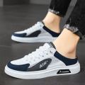 2025 Canvas Half Shoes for Men Low Cut Slip On Shoes Loafers For Men Casual Shoes Fashion Half Slippers For Men 39-45. 