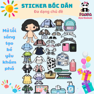 (16B)Bộ Avatar Sticker đồ chơi bóc dán đồ chơi bóc dán kết hợp học liệu montessori cho bé