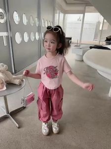 sugarbee พร้อมส่ง️ชุดเซ็ทเด็กหญิง เสื้อแขนสั้น+กางเกงขายาว สไตล์ใหม่ 2 ชิ้น งานดี ใส่สบาย