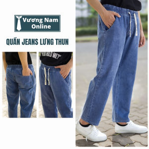 Quần jean nam Baggy Lưng Thun ống suông chất bò denim VNO142
