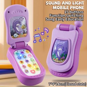 BANDA Simulation Phone Electronic Baby Cell Phone Toy Flip Cover Voice Toy Control Music Sleeping Toy Learning Machine Safe Phones Musical Toys Birthday Gifts