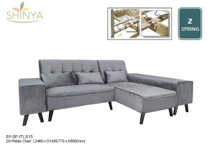 Velvet 2 Seater + Relax Chair L-Shape Sofa
