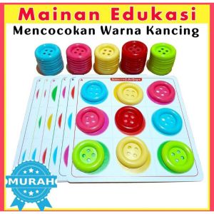 Mainan Edukasi mencocokkan warna POLA KANCING / montessori play matching color