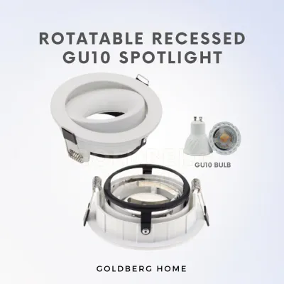 Pasing Rotatable Recessed GU10 Spotlight Downlight (95mm) Round Black White | Goldberg Home