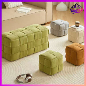 Fabric square stool green small chair home-use simple and modern entrance shoe-changing stool small bench living room