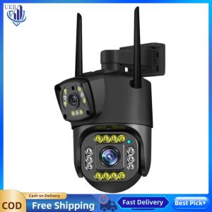 [Ueb Wholesale Center]กล้องรักษาความปลอดภัยเลนส์คู่ 4MP กล้องรักษาความปลอดภัย 360 องศาดูกล้องเฝ้าระวัง 1080p กล้องตรวจสอบ IP66 กันน้ำเพื่อความปลอดภัยในบ้าน