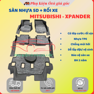 Thảm sàn nhựa 5D SẴN RỐI Tràn Viền Xe MITSUBISHI - XPANDER đời 2018 - 2025 NHỰA TPE không mùi chuẩn khít form xe - HH