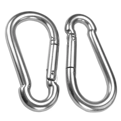 คาราบิเนอร์ ชุดห่วงเกี่ยวนิรภัย สแตนเลส 304 ขนาด 6 / 8 / 10 มม.จำนวน 2 ชิ้น 2x Carabiner Snap Hook with Hooks Assorted Size 6 / 8 / 10 mm.