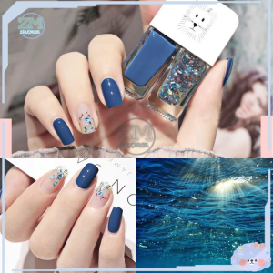 สีทาเล็บ ยาทาเล็บ น้ำยาทาเล็บ สีทาเล็บติดทน สีทาเล็บแบบทูโทน น้ำยาทาเล็บ 2สี สีทาเล็บ สีทาเล็บกึ่งเจล 2in1 เล็บเจล ไม่ต้องอบ กันน้ำ