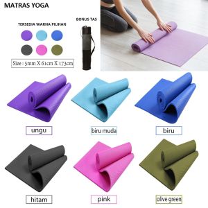 Matras Yoga / Alas Olahraga Yoga Import Termurah Anti Slip Free Tas / Tikar Yoga
