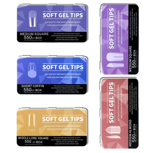 550x Soft Gels Tips Half Matte Nail Tips Ballerinas False Nail Extras Long Full Cover Nail Tips Press On Nail Tips