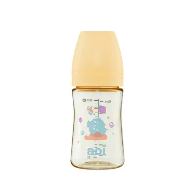 Bình Sữa Cho Bé Aoi Flow Đơn Sắc 280ml 180ml Màu Vàng Baby Núm Ti Mềm Mại Cho Bé - Bibomart