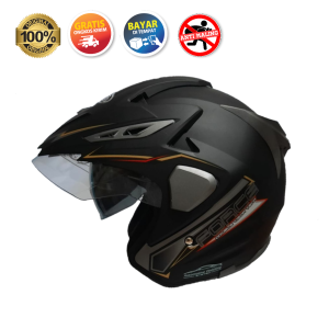 Helm Kualitas SNI Double Visor Pria Dewasa Force Smartlock Anti Maling Size M L XL