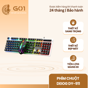 Combo bàn phím cơ và chuột có dậy Deiog DY-911 với đèn RGB thiết sang sang trọng đẹp mắt và tiện lllợimangdid