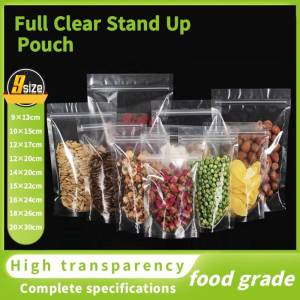 Full Clear Stand Up Pouch / Plastic Packaging Bag Resealable Pouch bag Approx 97-100pcs