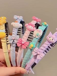 Girls Anti Slip Soft Teeth Hair Comb Hairband Kids No Damage Bangs Hairclip Headwear Accessories | Getah Rambut Wanita Jalur Elastik Aksesori Fesyen Multi Purpose High Grade Durability