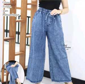 [GRATIS ONGKIR] CELANA KULOT JEANS RAWIS CELANA BOYRIEND KULOT JEANS PANJANG RAWIS CELANA JEANS WANITA JUMBO KEKINIAN  BISA CODVIRAL