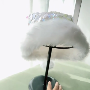 Glittering Big Sequined Christmas Santa Caps with Furry Trim Formal Event Hat Festival Props Hat for Holiday Gathering