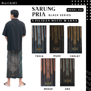 Sarung Batik Pria Black Series 912 Bahan Katun Premium
