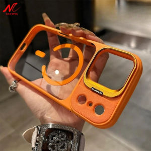 Business Transparent PC for Magsafe Case for iPhone 17 Pro Max 17Pro 15 16 ProMax Air Camera Bracket Wireless Charge Armor Cover
