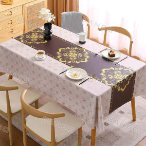 Tablecloth cover tablecloth waterproof oil-proof and anti-slip tablecloth 4/6/8/10 seats