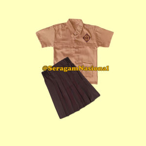 Setelan Seragam Sekolah Pramuka Pendek Anak SD Perempuan