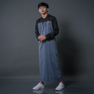 Jubah Gamis Hoodie Mix Pria Kawan Muslim Lengan Panjang Model Hoodie Laki Laki