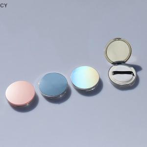 GY🌠🌠🌠 Portable Ultra-thin Plastic Powder Box Loose Pot Travel Makeup Jar Sifter Container with Powder Puff Mirror